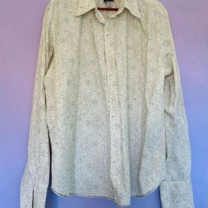 Vintage Cream Floral Button Down Shirt